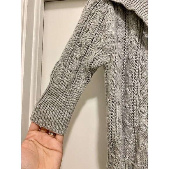 Y2K Style NWT Hollister Cable Knit 3/4 Length Sleeve Grey Cardigan Size Large - Picture 3 of 9